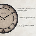 Presentime & Co 21" Farmhouse Series Wall Clock, Cottage Style, Faux Burlap - Image 2