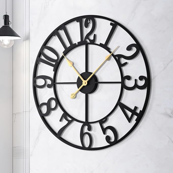 LEIKE 31 Inch Extra Large Wall Clock, Retro Decorative Oversized Silent Little - Image 3