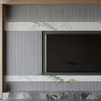 Yutianli PVC Slat Wall Panel Peel and Stick 236"x 15.7" Faux Wood Slat Panel - Image 5