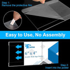 EHWINE 20 Pack 6x4 Wall Mount Acrylic Sign Holder, Horizontal Wall Signs Photo - Image 4