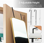 SCWF-GZ 57x20 Door Hanging Full Length Mirror, Floor or Wall Mounted Metal - Image 6