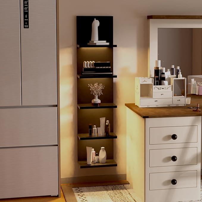Homaterial 5 Tier Wall Shelf Unit, Wall Mount, Floating Column Home Decor - Image 6