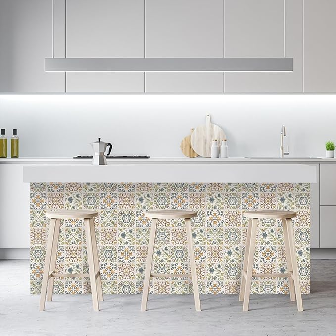 Wudnaye Bohemian Wallpaper Peel and Stick Faux Tile Contact Paper 17”×196” Tile - Image 8