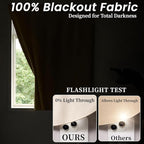 AJAZZ 100% Black Out Curtains Adhesive Blackout Temporary Curtain Rod No - Image 3