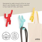 Umbra Buddy Wall Hooks – Decorative Wall Mounted Coat Hooks - Image 5