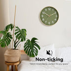Roymnie Wall Clock 12 Inch Silent Green Wall Clocks Battery Operated- Modern - Image 5