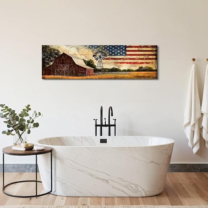 Farmhouse Barn Wall Art Vintage Western Wall Decor Country Windmill Pictures - Image 3