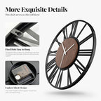 Cuspin 30 Inch Large Wall Clock, Silent Non Ticking Battery Operated Roman - Image 5