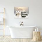 EOBTAIN Zen Flower Canvas Wall Art Bathroom Butterfly and Water Lily Stone - Image 3