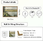 Framed Vintage Hunting Black Dog Wall Art, Rustic Country Nature Landscape - Image 5