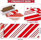 Kochorie 100 Ft x 54 Inch Christmas Candy Cane Striped Tablecloth Roll - Image 2
