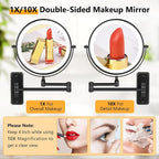 DECLUTTR Wall Mounted Lighted Makeup Mirror, 3 Color Lights, Touch Dimmable - Image 4