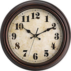 TOPZEA Retro Wall Clock, 12 Inch Silent Non-Ticking Classic Clocks Decorative by TOPZEA