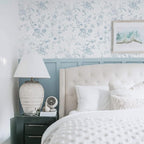 Ismoon Blue Wallpaper Peel and Stick Floral Vintage Stick on Wall Paper French - Image 4