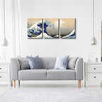 Wieco Art Great Wave of Kanagawa Katsushika Hokusai 3 Piece Modern Canvas - Image 5