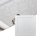 Art3d 48-Pack PVC Drop Ceiling Tiles, 2ft x 2ft, Crisp White Finish by Art3d