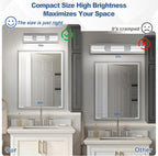 Modern LED Small Bathroom Lights Fixtures 3-Light, Stainless Steel Chrome - Image 3