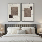 Framed Neutral Abstract Wall Art - Image 2