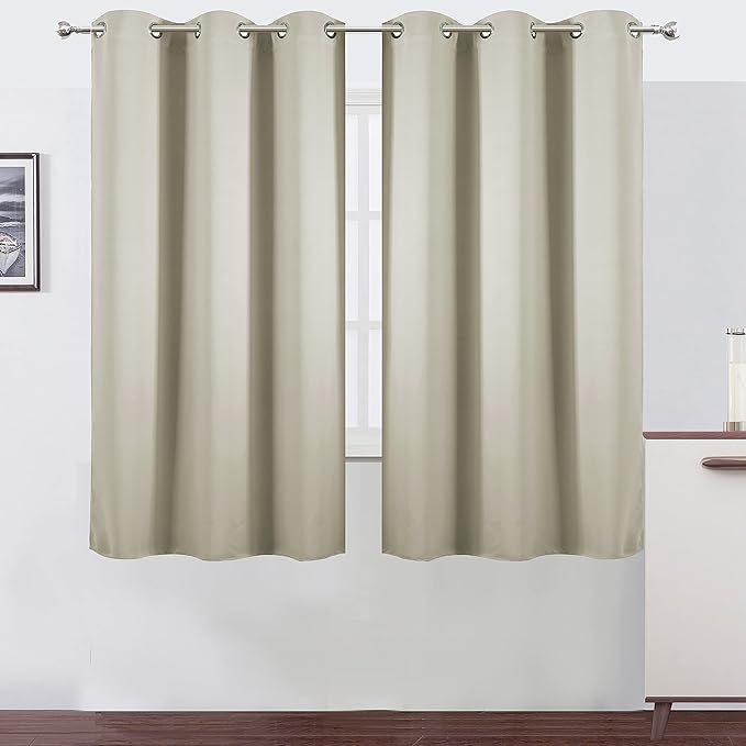 LEMOMO Light Beige Thermal Blackout Curtains/38 x 63 Inch/Set of 2 Panels Room by Lemomo