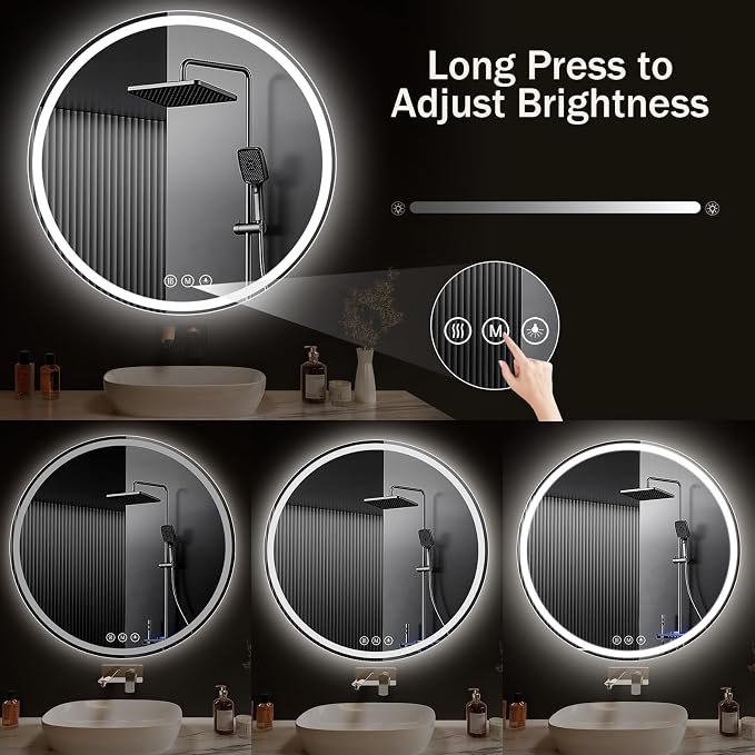 LED Bathroom Mirror 32 Inch Round Bathroom Mirror - Image 7