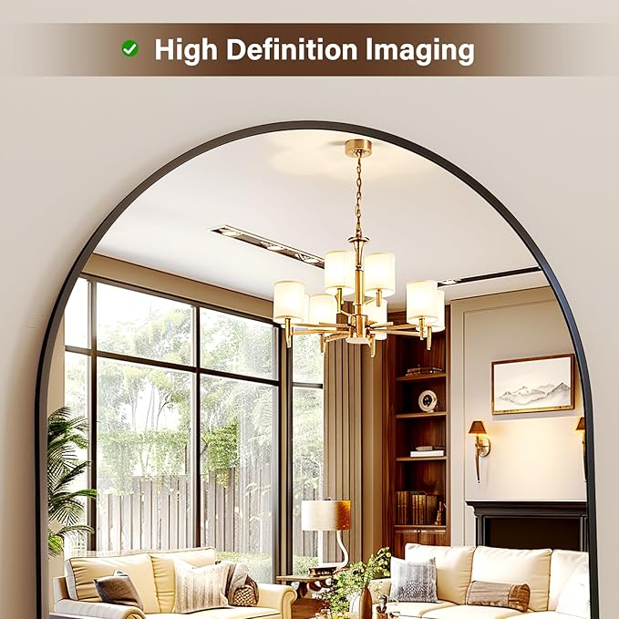 XRAMFY 56"x21" Arched Full Length Mirror Floor Mirrors - Image 4