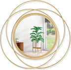 Gold Art Circle Mirror for Wall by HLFMVWE