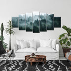 iKNOW FOTO XLarge 7 Panel Canvas Print Wall Art Misty and Fog Over Dark - Image 3