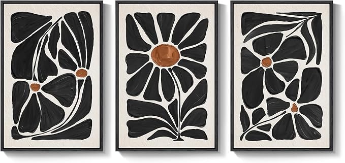 Large Framed Boho Floral Wall Art - Image 9