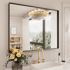 LOAAO Black Bathroom Mirror 28"X36" - Image 3