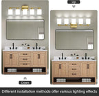 FonmYim Brushed Gold Bathroom Light Fixtures, 5-Light Modern Vanity Light Over - Image 4