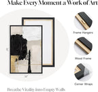 Framed Black White and Gold Abstract Wall Art - Image 5