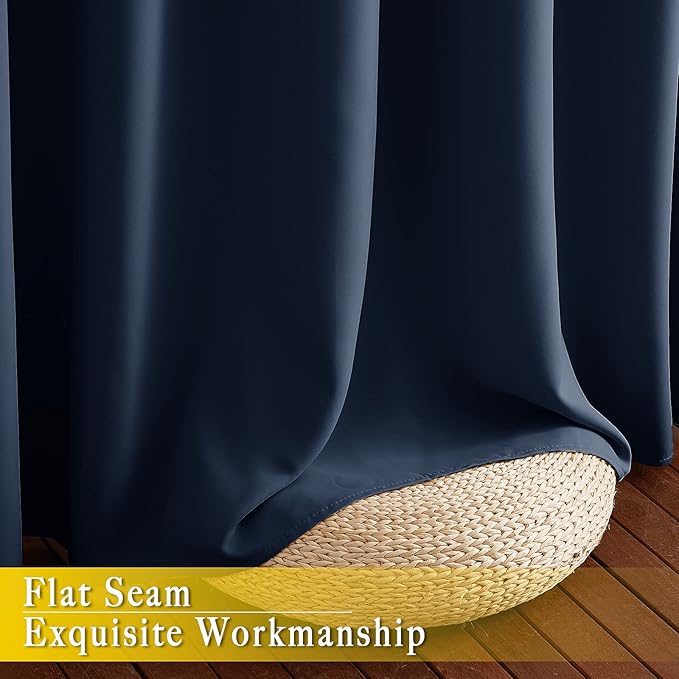 NICETOWN Blackout Navy Blue Curtain 102 inches Long, Grommet Thermal Insulated - Image 7