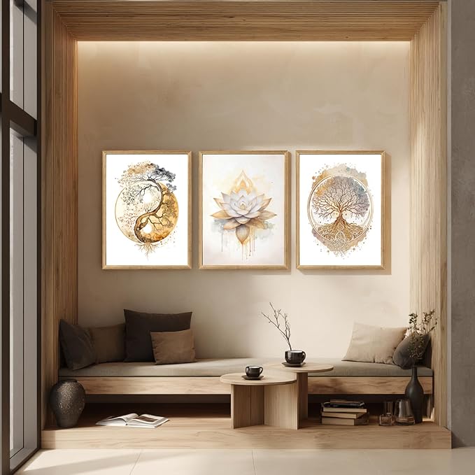 GELDSTEI Tree of Life Wall Art, Calming Zen Wall Decor, Abstract Yin Yang Tree - Image 4