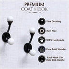 Indian Shelf Pack of 12 Double Prong White Decorative Coat Hooks Unique Coat - Image 2