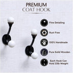 Indian Shelf Pack of 6 Double Prong White Decorative Coat Hooks Unique Coat - Image 2