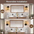 EJIAXIN Boho Rattan Wall Sconces Set of 2 - Image 3