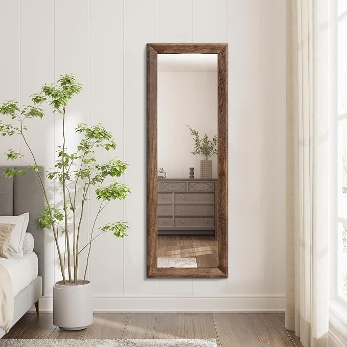 AAZZKANG Hanging Mirror Full Length Vintage Large Mirrors Wooden Framed 43"x14" - Image 7