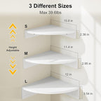 Alsonerbay White Corner Shelf Wall Mount, Rustic Wood Shelves - Image 3