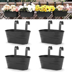 OGIMA 4pcs Hanging Flower Pots, Metal Iron Wall Planter Indoor/Outdoor by OGIMA