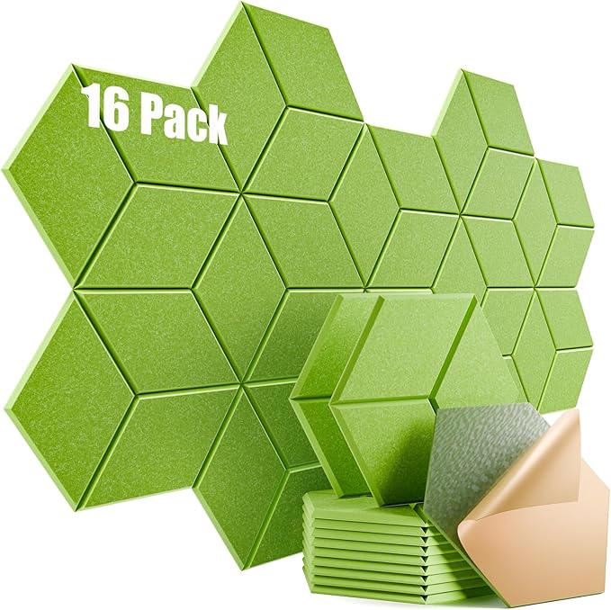 16 Pack Self-Adhesive Acoustic Panels 12" X 10" X 0.4" by Dailycooper