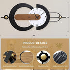 Modern Minimalist Wall Clocks, Silent Non-Ticking Battery Operated, - Image 2