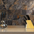 AULIGET 6" x 12" Rust Slate Peel and Stick Backsplash Wall Tiles, PVC Faux - Image 8