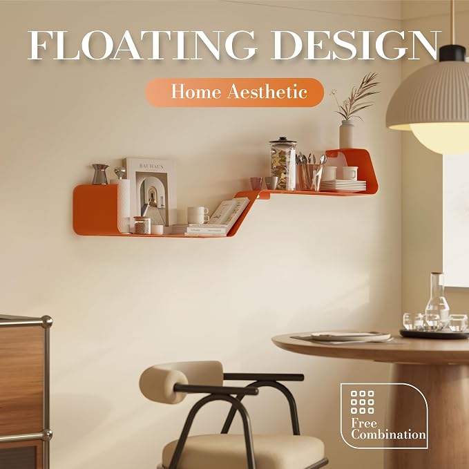 Sttoraboks Floating Wall Shelves Set of 3, Metal Mounted Shelf - Image 4