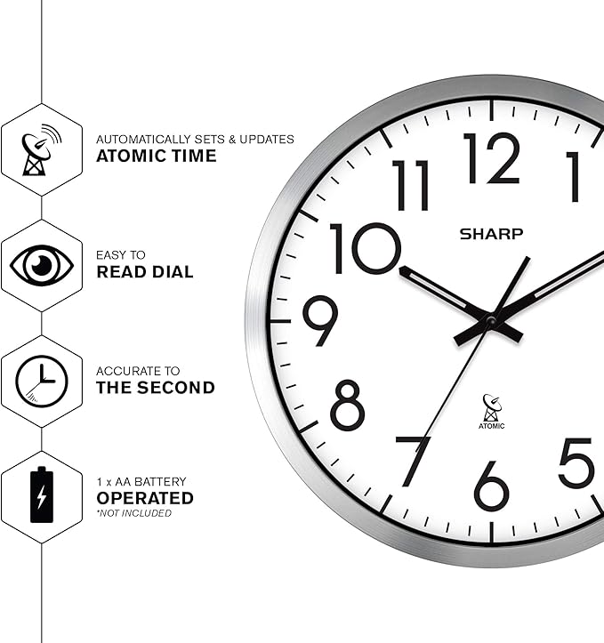 Sharp Atomic Analog Wall Clock - Image 3