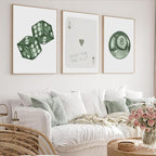 BOKPEN Green Poker Dice Canvas Wall Art Funky Y2K Trendy Preppy Pictures Lucky - Image 4