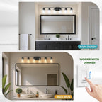 DORESshop Bathroom Light Fixtures, 6-Light Matte Black Bathroom Lighting - Image 3
