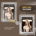 LOAAO 27.6"x35.4" LED Mirror for Bathroom, Lighted Bathroom Mirror - Image 4