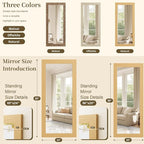 Syndra Modern Full Length Mirror Wood Frame, 56x20'' Large Floor Mirror - Image 5