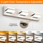 SOLFART Vanity Lighting Over Mirror, 3 Lights Brushed Nickel Bathroom Light - Image 3