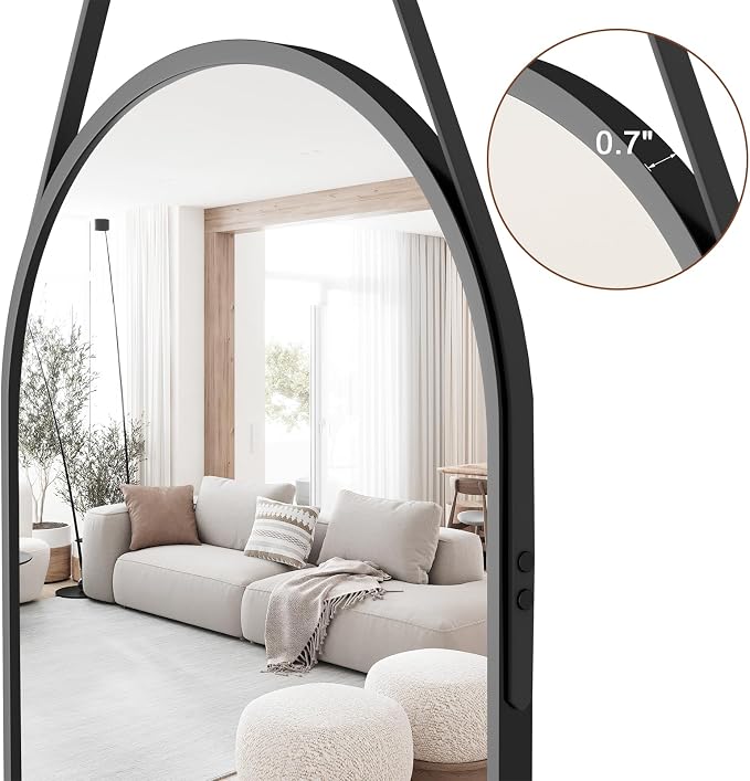 Full Length Mirror, Arched Wall Mounted Mirror, Wall Mirrors Full Length - Image 5